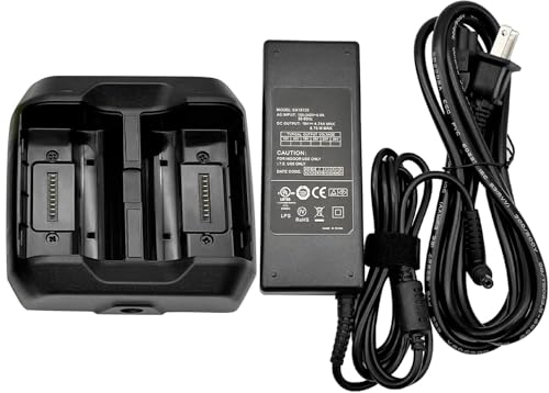 Dual Battery Charger Compatible with Trimble TSC7 Battery, External Battery Charger Replacement for Trimble Ranger 7, 121343 121300 121348-01, Universal 100-240V AC Fast Charging Station