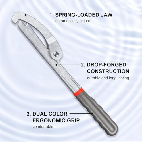 HAUTMEC Sink Drain Wrench Set,Sink Strainer Lock Nut Wrench & Long‑Reach Double Working End Basket Strainer Wrench for Kitchen Sink Basket Strainer,1100701 - color: Wrench Set