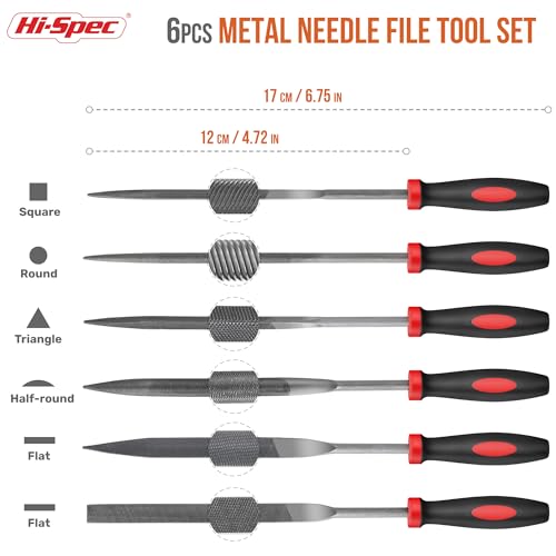 Hi-Spec Needle File Tool Set for Fine Metal, Wood and Craft Work with Case - size: 6 pieces