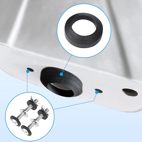 Toilet Tank to Bowl Bolt & Gasket Kit, 304 Stainless Steel Bolts, High-Density Foam Rubber Gasket, Compatible with 2-Inch and 3-Inch Seals, Easy Installation for Leak and Loose Connection Repairs - style: Universal Gasket Kit with 2 Sets Bolts