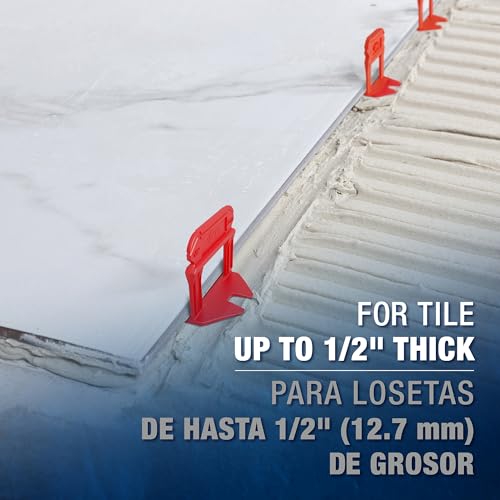 QEP 99778 LASH XL Tile Leveling System Clips for 1/8" Grout, Red (2,000-pack)