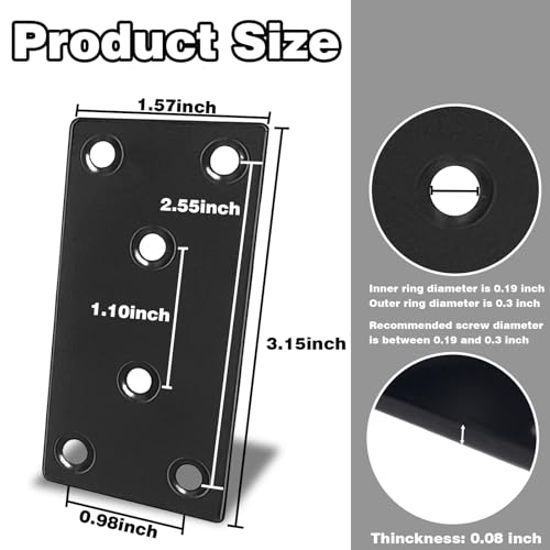 35‑Pack Flat Metal Brackets, 3.12" 304 Stainless Steel Brackets - size: 35PCS-3.15'' Flat Plates