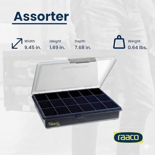 Raaco Assorter 5-18 Tool Box Organizer, 18-Slot Small Parts & Hardware - size: Medium –18 Slots, style: Fixed Grid
