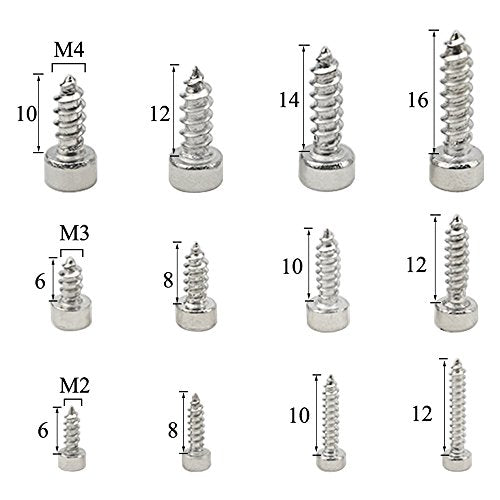 480Pcs 12 Values M2 M3 M4 Metric Hex Socket Cap Head Self Tapping Screw with Flat Gasket Washers Assortment Kit