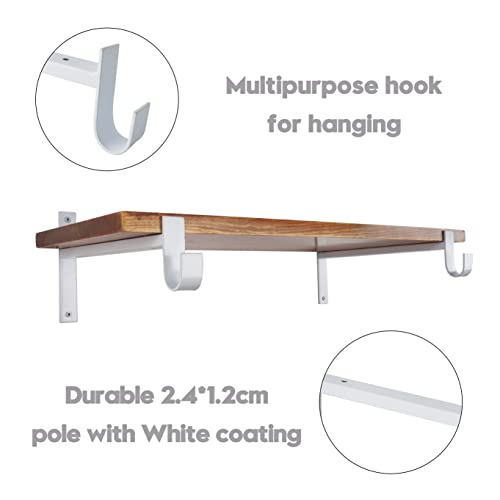 AddGrace Closet Rod Bracket Heavy Duty Shelf Brackets White 10 Inch 4 Pack - color: White, size: 10 Inch