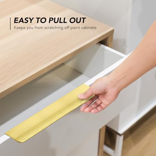 Ravinte Hardware Gold Cabinet Handles Finger Edge Pulls 7.8 Inch CC 10 Pack - color: Gold, size: 200mm/7.8" Overall Length
