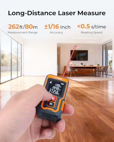 CIGMAN Mini Laser Measuring Tool, 262Ft Laser Tape Measure for Home&DIYers