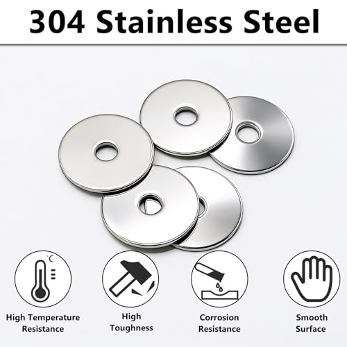 55PCS 1/4" x 1-1/4" Fender Washers for Bolts, 304 Stainless Steel - size: SV 1/4"x1-1/4" (55PCS), style: Fender Washer