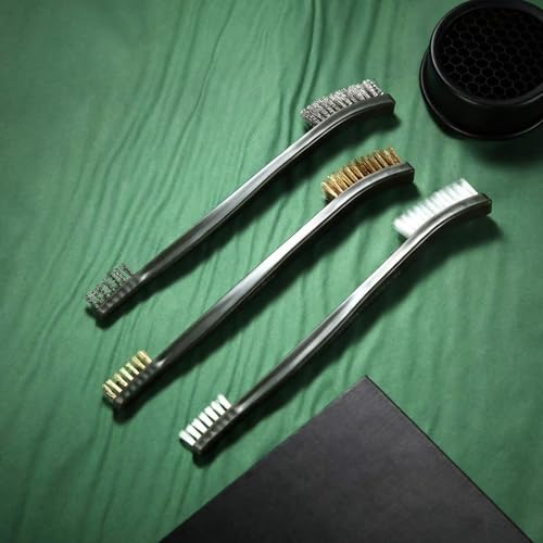 Patelai 9 Pcs Mini Wire Brush Set,Small Metal Cleaning Brushes