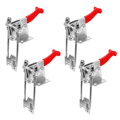 POWERTEC 4PK Toggle Clamp, 1980 lbs Holding Capacity, 40344 Adjustable 90 Degree Vertical U Bolt Latch w/Antislip Hand Grip for Woodworking Jigs & Fixtures, Smoker, Tire Carrier, Tool Box (20324-P4) - style: 40344, 4PK