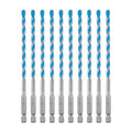 toolant 1/4" Concrete Drill Bit Set & Masonry Drill Bit Set, Shockproof Hex Shank Hammer Drill Bit Set for Glass/Brick/Plastic/Cement/Tile, Industrial Strength Carbide Drill Bit Tip 1/4" Box of 10 - size: 1/4" (10pcs)