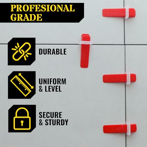 Reli. Tile Spacers 1/8 Inch 1200 Pcs | Lippage Free Tile Leveling Clips