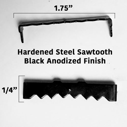 20-Pack - Pro Quality Large Steel 1-3/4" No Nail Sawtooth Picture Hangers - Black Oxide