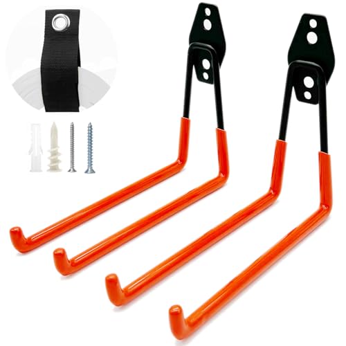 Heavy Duty Garage Storage Hooks 4 Pack Garage Tool Organizer Wall Mount - size: Large