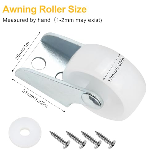 RV Door Awning Roller Wheel Replacement for JR Products 05004 Track, Universal Camper Screen Door Shade Parts, Travel Trailer Awning Replacement,Camper Canopy Roller Protector, Disc