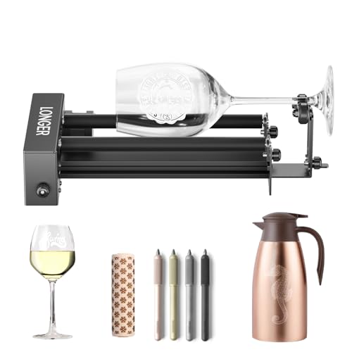 Longer Rotary Roller Series,with Bracket, Y-Axis 360° Rotation for Laser Engraver Engraving Cylindrical Objects Tumblers Cans Cups Bottles, Compatible with 99% of Laser Engraver,Size 268 * 184 * 60mm - size: 268 * 184 * 60mm