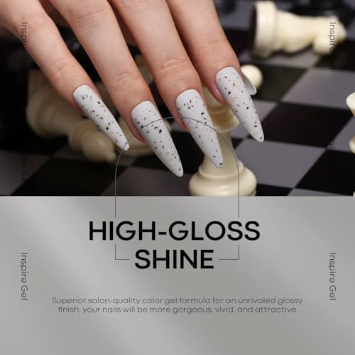 modelones Fall Grey Gel Nail Polish Set 6 Lisht to Dark Colors - color: A A2 Grey Collection