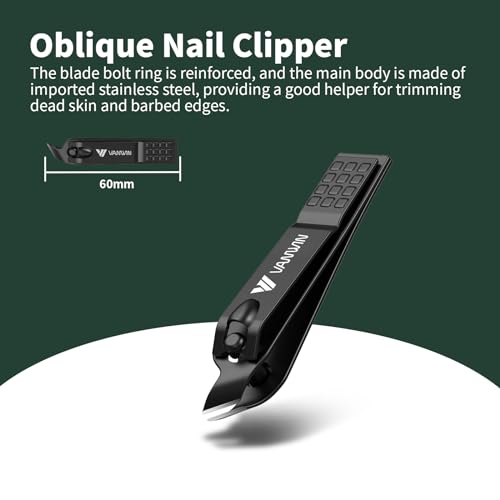 German Nail Clippers for Men VANWIN Nail Clipper Set 4-Pack Ultra Sharp, Matte Stainless Steel Fingernail & Toenail Clippers with Glass Nail File, Nail Cutter Stocking Stuffers for Men Women Black - size: 4-Pack