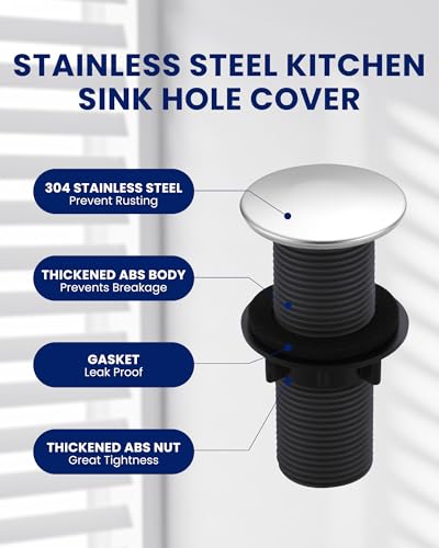 Kitchen Sink Hole Cover, Silver Faucet Hole Cover - color: Silver
