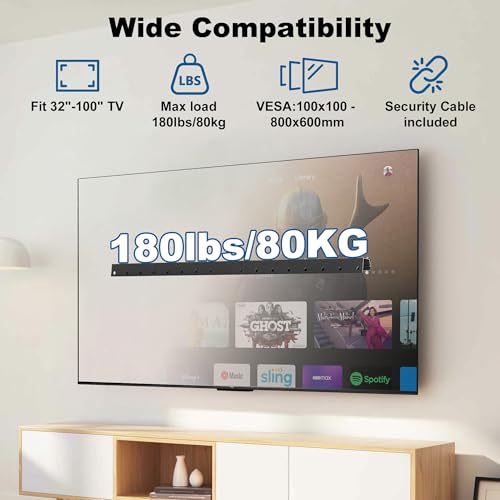No Stud Drywall TV Wall Mount for 32-100 inch Extra Large TVs up to 180 lbs - size: Fit 32 to 100 inches TVs, style: 1 SET