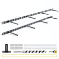 2pcs Floating Shelf Bracket Heavy Duty,Decorative Floating Shelf Hardware Hidden Black Metal Fireplace Mantel Brackets (43"X4"X1.0" with Tools) - size: 43"X4"X1.0"