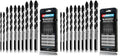 10-Piece Masonry Drill Bit Set for Concrete Tile Glass Ceramic Brick,1/8 to 1/2 Inch Drilling Bits with Triangle Handle,Tungsten Steel Alloy Tip.（Black） (Pack of 2) - size: 10 Piece 1/8"-1/2" Drill Bit Set (Pack of 2)