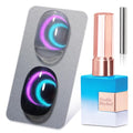 Double Rhythm Jelly Glass Cat Eye Gel Polish with Magnet 15ML Holographic Glitter Shimmer Translucent Sheer Color Magnetic Nail Polish Salon DIY at Home (Blue Purple-MC1378) - color: Halo Blue Purple