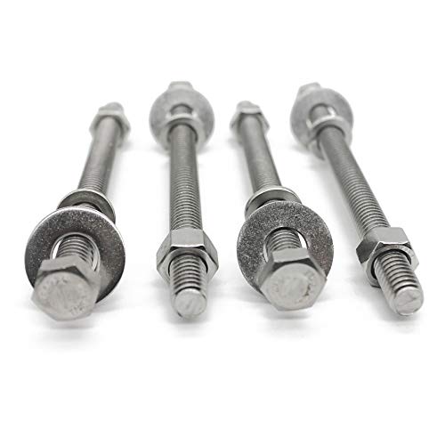 Bolt Fullerkreg 5/16-18x5 Stainless Steel Hex Head Screws Bolts - size: (5 Sets) 5/16x5"