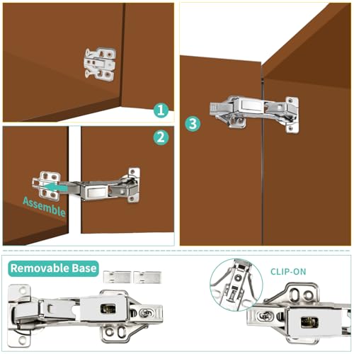 2 Pack 165 Degree Soft Close Kitchen Cabinet Door Hinges, Face Frame Kitchen Hinges, Soft Close Multi-Pivot Concealed Hardware for Corner Kitchen,Cupboard Folded, Folden Door