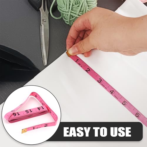 2 Pack Soft Tape Measure Retractable Measuring for Body Fabric Sewing Tailor Cloth Knitting Craft Weight Loss Measurements 60-Inch Soft Pink & Retractable Black Dual Sided Tape Measure Body Measuring