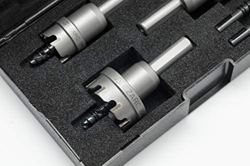 EZARC Carbide Hole Saw Kit, 3 Piece Carbide Tipped Hole Cutter with Pilot Drill bit for Hard Metal, Stainless Steel, Iron, Aluminum, Alloy - size: 3 in 1 | 7/8"-1-3/8", style: Hole Saw Kit