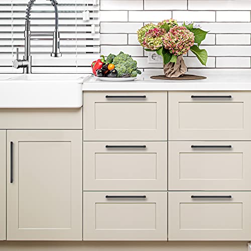 Ravinte Matte Black Cabinet Handles Square Pulls 11-5/16 Inch 3 Pack - size: 11-13/16 Inch (11-5/16 Inch Hole Center)