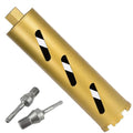 3" Dry Core Drill Bits for Cured Concrete with Rebar Brick Block Masonry etc 13in/330mm Drilling Depth，10mm Diamond Segment Height，2 Adapters - size: 3 inches