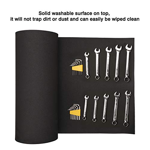 CASOMAN Professional Tool Box Liner, Drawer Liner, Shelf Liner, 18 inch(Wide) x 24 feet (Long), Non-Slip, Black - size: 18"W x 288"L