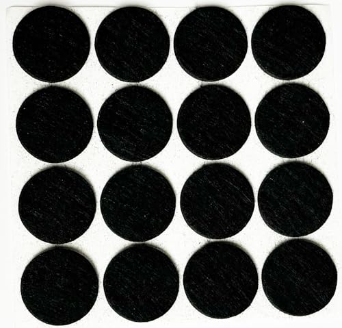 48pcs Self-Adhesive Black Felt Furniture Pads, 1" Round Floor Protectors - color: Black