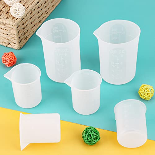 Gartful 250ml & 100ml Silicone Measuring Cups, Silicone Mixing Cups for Epoxy, Resin Arts, Glue, Jewelry Casting Molds, Acrylic Paint Pouring, Cup Making, Waxing, Crafts, Nonstick Reusable, Set of 6 - size: Large-250ml*2+100ml*4