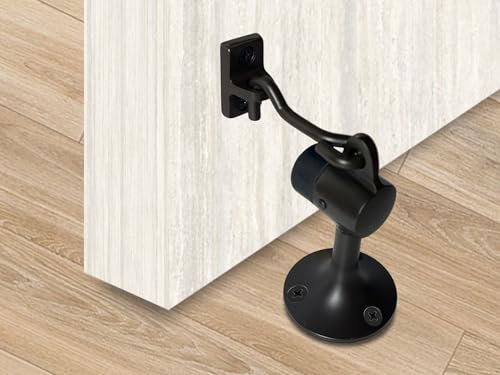 QCAA Door Stop, Solid Brass, Height 3-15/16", Matte Black, 1 Pack, Made in Taiwan - color: 3-15/16", size: 1 Pack