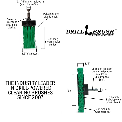 Drillbrush Dishwasher Safe Kitchen Appliance Cleaner Brushes for Drill - color: Green