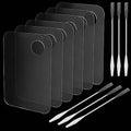 JAPCHET 6 Pcs Acrylic Cosmetic Makeup Palette with 6 pcs Color Mixing Sticks, Makeup Palette Mixing Tray for Painting & Craft
