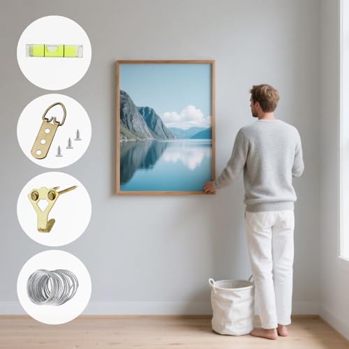 Picture Hanging Wire Kit D Rings Picture Hardware with Screws - size: size_3