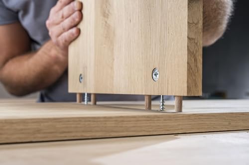 wolfcraft Cam Lock Jig - Furniture Connector Kit with Drilling Template, Metal Drill Bushings, 32 mm Hole Grid for Surface, Corner & T-Joints - 4665000