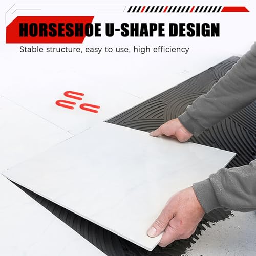 200 Horseshoe Tile Spacers, 1/8-Inch U-Shaped Plastic Spacers for Tile Leveling System Floor Wall Tile Installation - size: 1/8"-200 Pcs