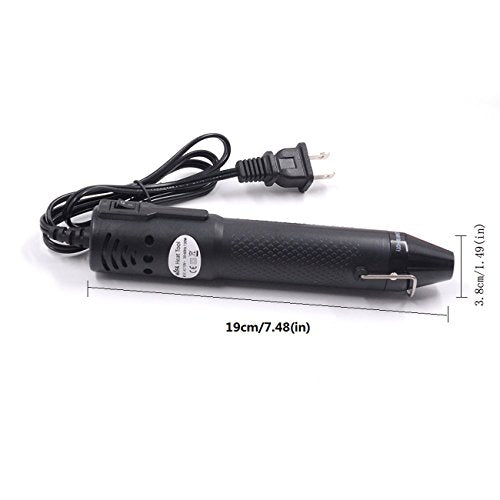 mofa Embossing Heat Pen,Mini Heat Gun,Hot Air Pen Tools Shrink Pen with Stand For DIY Embossing And Drying Paint Multi-Purpose Electric Heating Nozzle 150W 110V (Black,Black) - color: Black,black