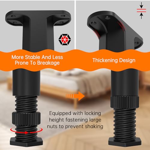 4 PCS Adjustable Bed Frame Support Legs(8.3"-14.5"),for Frame/Sofa/Dresser - size: 4pcs (8.3"-14.5")
