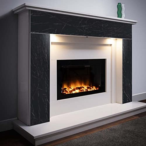 Arthome Black Marble,17"x120" Inches Peel and Stick Wallpaper, Black Marble Contact Paper Self-Adhesive and Removable Vinyl Wallpaper Waterproof Contact Paper for Cabinets Countertops Wall Covering - color: Black Marble, size: 17" x 120"