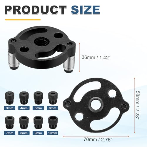 HARFINGTON Self Centering Doweling Jig Kit Straight Holes Puncher Dowel Jig Locator with Drill Bushings(3/4/5/6/7/8/9/10mm) Woodworking Joints Tool for Precise Straight Holes, Black - color: Black