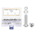 DTGN M3-0.5x12 Phillips Pan Head Machine Screw W/Washer 304 Silver 300pcs - size: M3-0.5x12mm