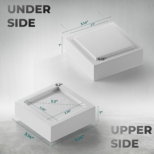 FASONLA Bed Risers (Set of 8) Furniture Risers Lifts Height 1", 2", 3" or 4", Solid Natural Wood Risers, Non-Slip Recessed Hole to Heavy Bed/Furniture (White Color) - color: White Color