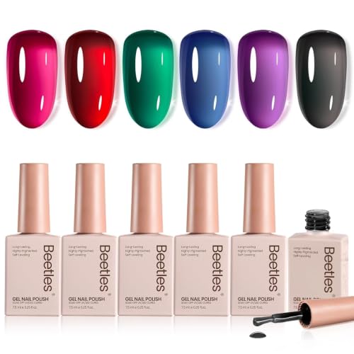 Beetles Jelly Gel Nail Polish Set, 6 Colors Jelly Magic Gel Polish Kit - color: A - Sheer | Jelly Magic