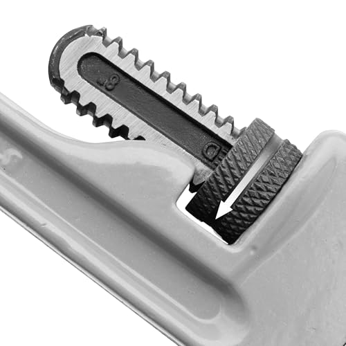 DURATECH 8-inch Aluminum Straight Pipe Wrench, Adjustable Plumbing Wrench - size: 8-inch, style: Straight